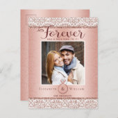 Foto Verlobung Ankündigung Rose Gold Postkarte (Vorne/Hinten)