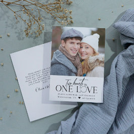 Foto Verlobung Ankündigung zwei Herzen eine Liebe