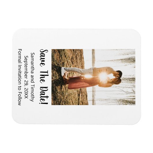 Foto-Verlobung beim Hochfahren speichern der Datum Magnet (Horizontal)