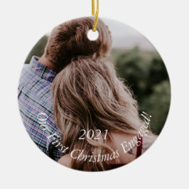 Foto Verlobung Holiday Keepake Weihnachten Cerami Keramik Ornament