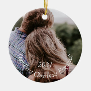 Foto Verlobung Holiday Keepake Weihnachten Cerami Keramik Ornament