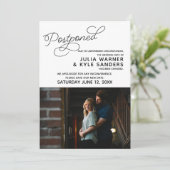 Foto vertagt Hochzeitsankündigung Einladung (Stehend Vorderseite)