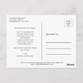 Foto vertagt Hochzeitsankündigung Postkarte (Rückseite)