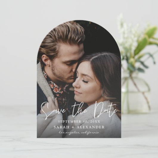 Foto - Vertikal Save the Date Einladung (Stehend Vorderseite)