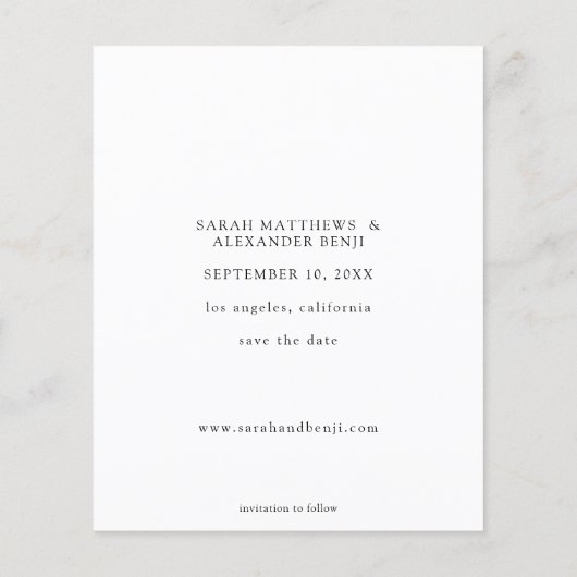 Foto - Vertikal Save the Date Flyer (Hinten)