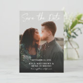 Foto - Vertikal Save the Date und Handschrift Einladung (Stehend Vorderseite)