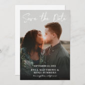 Foto - Vertikal Save the Date und Handschrift Einladung (Vorne/Hinten)