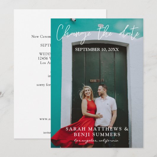 Foto - Vertikale Änderung des Datums Einladung (Vorne/Hinten)