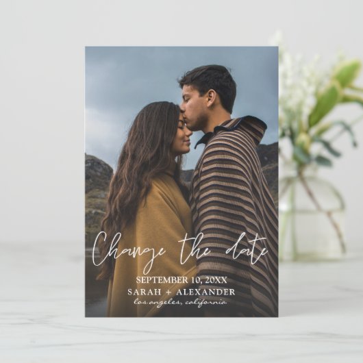 Foto - Vertikale Änderung des Datums w/Ombre 2 Einladung (Stehend Vorderseite)