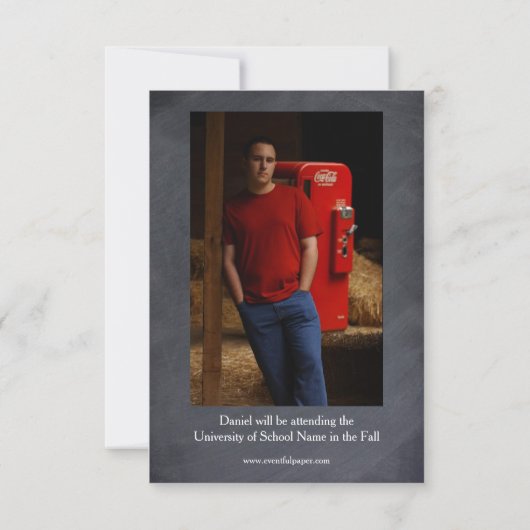 Foto-Vertikale - Mitteilung des Abschluss-3x5 Einladung (Rückseite)