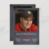 Foto-Vertikale - Mitteilung des Abschluss-3x5 Einladung (Vorne/Hinten)