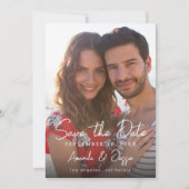 Foto - Vertikales Handschreiben Save the Date 3 Einladung (Vorderseite)