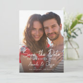 Foto - Vertikales Handschreiben Save the Date 3 Einladung (Stehend Vorderseite)