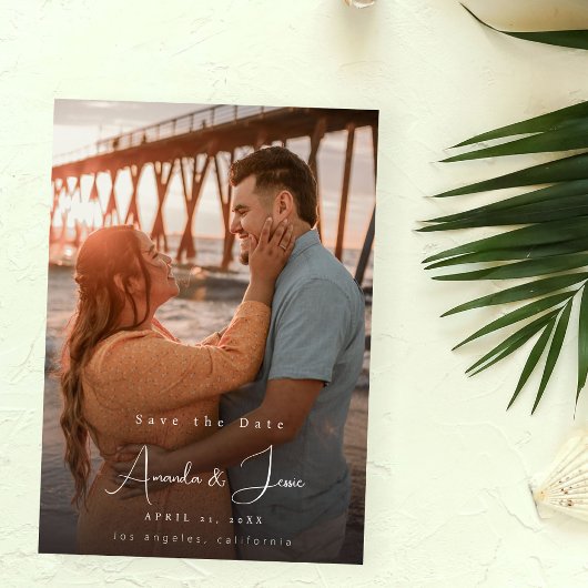 Foto - Vertikales Handschreiben Save the Date 4 Einladung