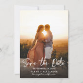 Foto - Vertikales Save the Date und Handschrift 2 Einladung (Vorderseite)