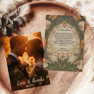 Foto Verzauberte Garten Art Nouveau Hochzeit Dankeskarte