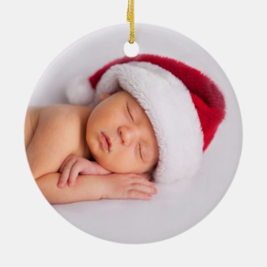 Foto-Verzierung das | des Babys erste Weihnachts Keramik Ornament (Hinten)