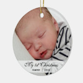 Foto-Verzierung das | des Babys erste Weihnachts Keramik Ornament (Links)
