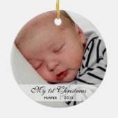 Foto-Verzierung das | des Babys erste Weihnachts Keramik Ornament (Hinten)