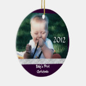 Foto-Verzierung des Babys erste Weihnachts Keramik Ornament (Rechts)