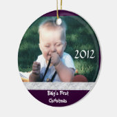 Foto-Verzierung des Babys erste Weihnachts Keramik Ornament (Links)