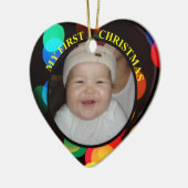 Foto-Verzierung des Babys erste Weihnachts Keramik Ornament (Links)