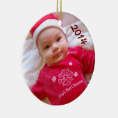 Foto-Verzierung des Babys erste Weihnachts Keramikornament (Rechts)