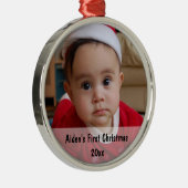 Foto-Verzierung des Babys erste Weihnachts Ornament Aus Metall (Rechts)