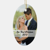 Foto-Verzierung des Paares erste Weihnachts Keramikornament (Rechts)