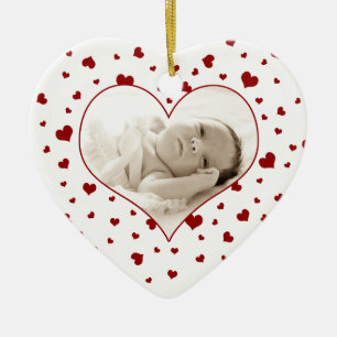 Foto-Verzierung des Valentines des Babys erste Keramik Ornament
