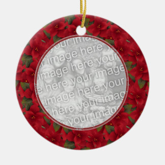 Foto-Verzierung - Feiertags-Poinsettia Keramik Ornament