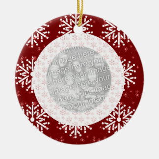 Foto-Verzierung - Schneeflocken Keramikornament