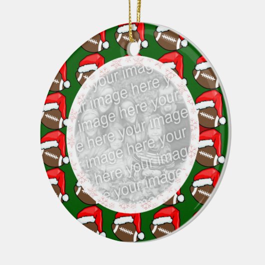 Foto-Verzierung - Weihnachtsfußball Keramik Ornament (Links)