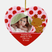 Foto-Verzierungs-Ren des Babys erstes Weihnachts Keramik Ornament (Hinten)