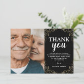 Foto Vielen Dank an Black Gold Dankeskarte (Stehend Vorderseite)