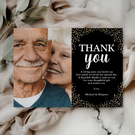 Foto Vielen Dank an Black Gold Dankeskarte