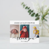 Foto Vielen Dank Baby Dusche Minimalistisch Postkarte (Stehend Vorderseite)