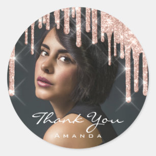 Foto Vielen Dank, dass Sie den Namen Birthday Part Runder Aufkleber