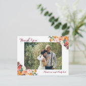 Foto Vielen Dank Postkarten mit Herbst-Blume (Stehend Vorderseite)