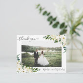 Foto Vielen Dank Postkarten mit weißen Blume (Stehend Vorderseite)