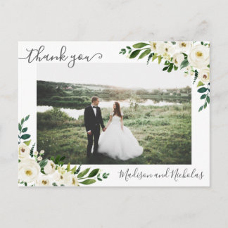 Foto Vielen Dank Postkarten mit weißen Blume