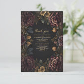 Foto Viktorianisch Gothic Blumenrahmen Brautparty Dankeskarte (Stehend Vorderseite)
