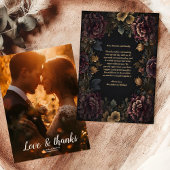 Foto Viktorianische gotische Blumenzarge Dankeskarte