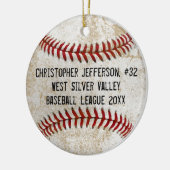 Foto Vintag Baseball Doppelkidjachten Keramik Ornament (Links)