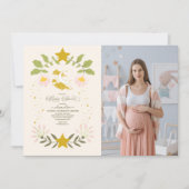 Foto Vintag Celestial Botanical Baby Dusche Einladung (Vorderseite)