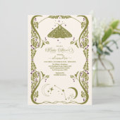 Foto Vintag Celestial Butterfly Babydusche Einladung (Stehend Vorderseite)