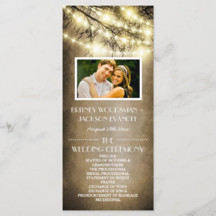 Foto Vintag Country Rustic Tree Hochzeitsprogramme Programm