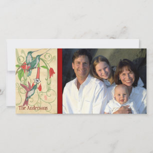 Foto Vintag Hummingbird Happy Holiday Feiertagskarte