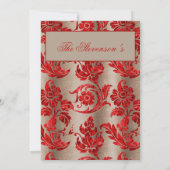 Foto Vintag Red Damask Holiday Feiertagskarte (Rückseite)