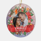 Foto Vintage Baumdekoration Personalisiert Keramik Ornament (Links)